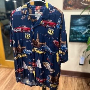 Vintage General Motors “Route 66” Hawaiian shirt. Size XL